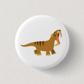 Gaping Mouth Cartoon Thylacosmilus Button Abzeiche (Vorderseite)