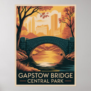 Gapstow Bridge Central Park Herbst Poster