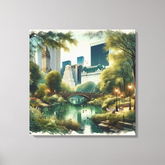 Gapstow Bridge Central Park New York City Leinwanddruck (Vorderseite)