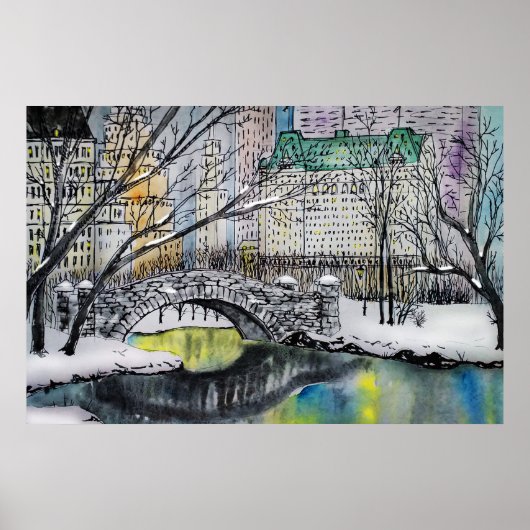 Gapstow Bridge, Central Park, New York Poster (Vorne)