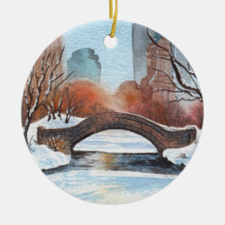 Gapstow Bridge Central Park Schmuck NYC New York  Keramik Ornament