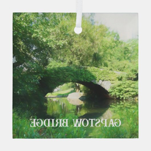 Gapstow-Brücke im Zentralpark Ornament Aus Glas (Rückseite)