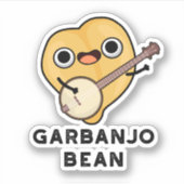 Gar-banjo Bean Funny Garbanzo Banjo Pun Aufkleber (Vorderseite)