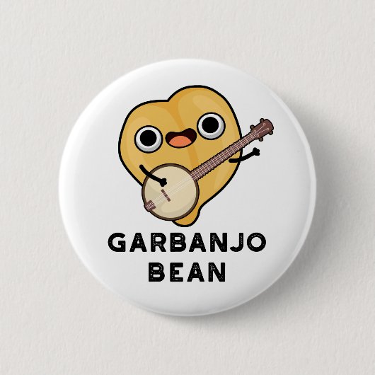 Gar-banjo Bean Funny Garbanzo Banjo Pun Button (Vorderseite)