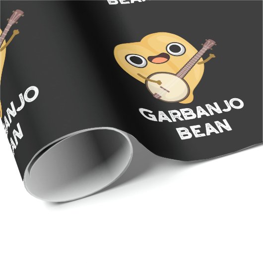 Gar-banjo Bean Funny Garbanzo Banjo Pun Dark BG Geschenkpapier (Rolleneckpunkt)