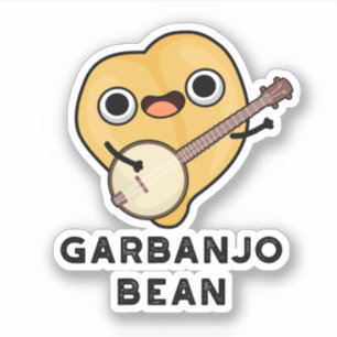Gar-banjo Bean Niedlich Garbanzo Banjo Pun Aufkleber