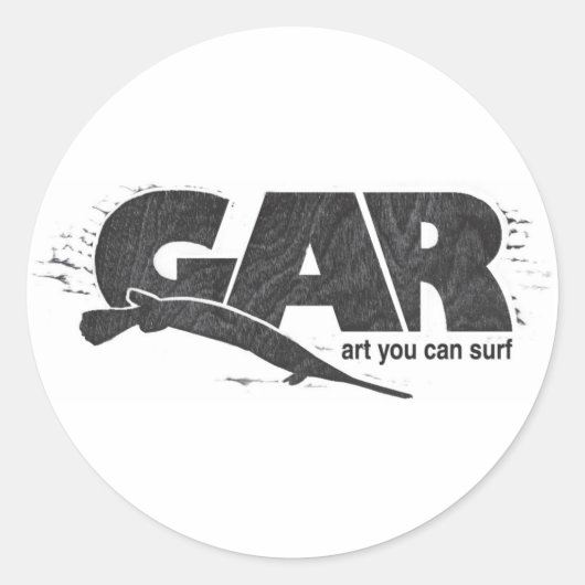 Gar Surfboards Runder Aufkleber (Vorderseite)