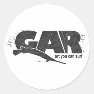 Gar Surfboards Runder Aufkleber
