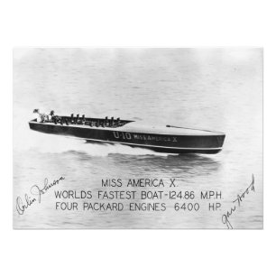 Gar Wood Racing Miss America X "Signiert" Fotodruck