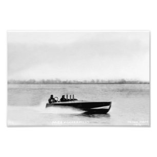 Gar Wood und Miss Minneapolis Speedboot Vintage Fotodruck