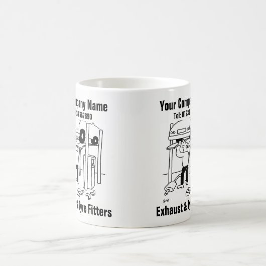 Garage-Auspuff und Reifentechniker Kaffeetasse (Mittel)