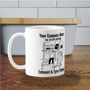 Garage-Auspuff und Reifentechniker Kaffeetasse