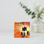 Garage Band Rock and Roll Quadratische Visitenkarte (Stehend Vorderseite)