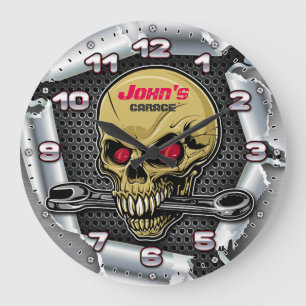 Garage bearbeitet Mann-Höhle Retro-Ähnliches Große Wanduhr