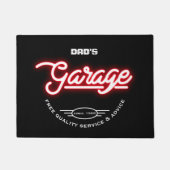 Garage beliebiger Name Slogan oder Sprichwort Retr Fußmatte (Vorderseite)