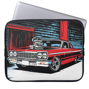 Garage Bestie Rote Pop-Art-Cruiser Laptopschutzhülle