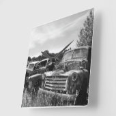 Garage Clock Old Truck Wall Clock Quadratische Wanduhr (Winkel)