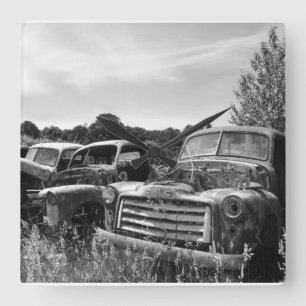 Garage Clock Old Truck Wall Clock Quadratische Wanduhr
