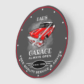 Garage des Vaters Jeder Name immer öffnen Slogan A Große Wanduhr (Winkel)