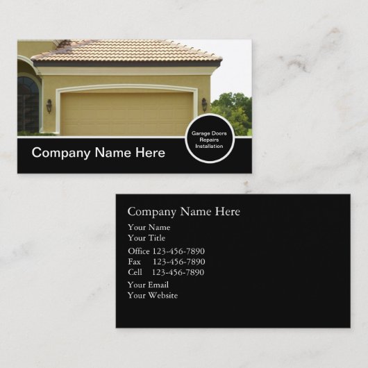 Garage Door Business Cards Visitenkarte (Vorne/Hinten)