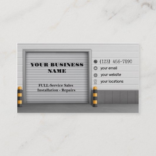 Garage Door Business Cards Visitenkarte (Vorderseite)