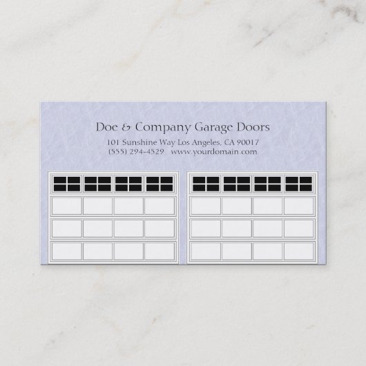 Garage Door Company hellblau Visitenkarte (Vorderseite)