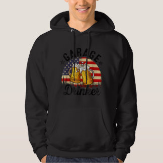 Garage Drinker American Flag Vater Mens Garage Bie Hoodie