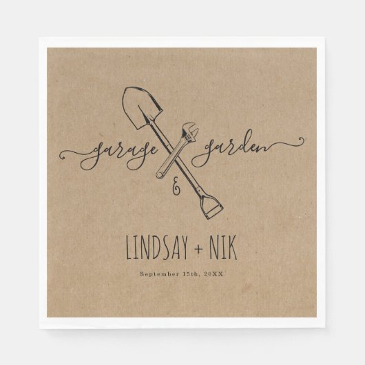 Garage & Garden Bridal / Dusche für Paar Serviette (Vorderseite)