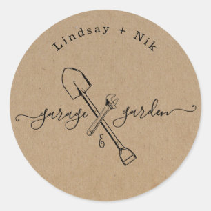 Garage & Garten Braut- / Paarschauer Runder Aufkleber