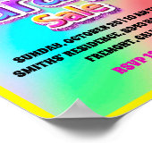 Garage Garten Verkauf Rosa Glitzer Holografisch Ro Poster (Ecke)