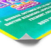 Garage Garten Verkauf Rosa Glitzer Pasta Streifen Poster (Ecke)