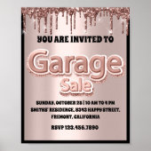 Garage Garten Verkauf Rose Glitzer Pinsel Tropfen Poster (Vorne)