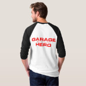 Garage Hero Baseball Stil Kurzarm Tee (Schwarz voll)