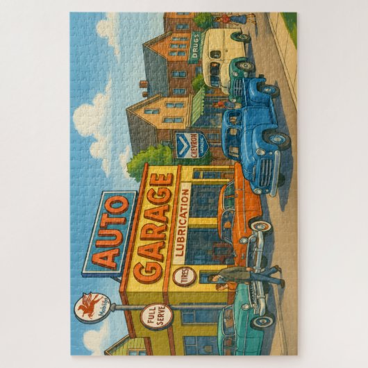 Garage in der Main Street Puzzle (Vertikal)