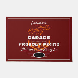 Garage irgendein Name stolz Fixierung lustiges Spr Fußmatte
