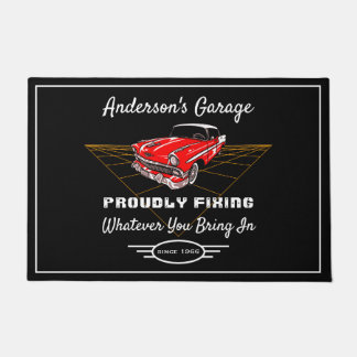 Garage Jeder Name Stolz Reparierend Slogan Rotes A Fußmatte