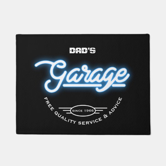 Garage jeglichen Neon-Effekt jedes Sprichwort Retr Fußmatte (Vorderseite)