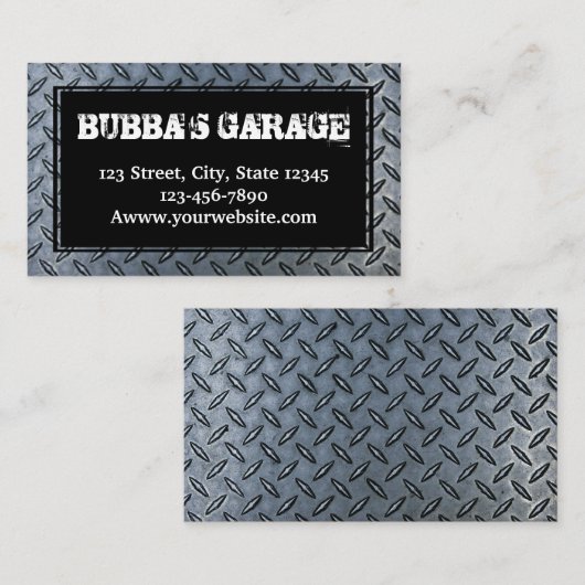 Garage Mechanische Metalltreppe Reifenreifen Männe Visitenkarte (Vorne/Hinten)