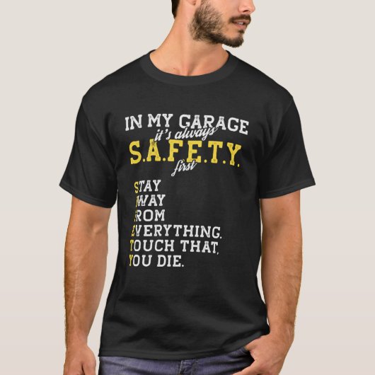 Garage Mechanische Sicherheit Erste Fahrt für eine T-Shirt (Vorderseite)