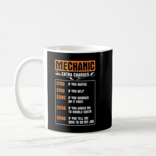 Garage Mechanische Zusatzkosten Auto Tuning Kaffeetasse (Links)