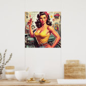 Garage Mechanisches Button Poster (Küche)