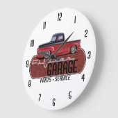 Garage mit Lkw Große Wanduhr (Winkel)