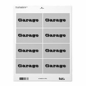 Garage Moving Labels in Grau (Vorne)