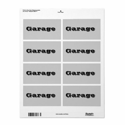 Garage Moving Labels in Grau (Vorne)