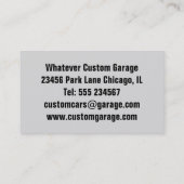 Garage oder Autokarte Besitzer der Visitenkarte (Rückseite)