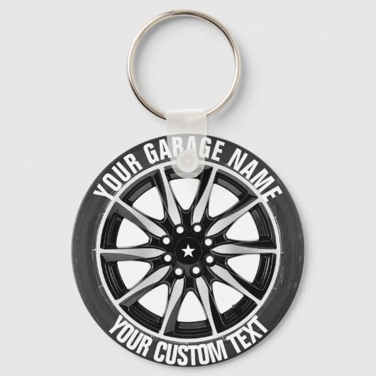 Garage oder Autoreparatur Schlüsselanhänger (Vorderseite)
