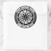 Garage oder Autoreparaturlackierrad auf Stahl Runder Aufkleber (Tasche)