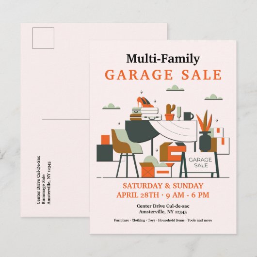 Garage Postkarte (Vorne/Hinten)