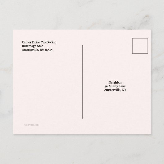 Garage Postkarte (Rückseite)