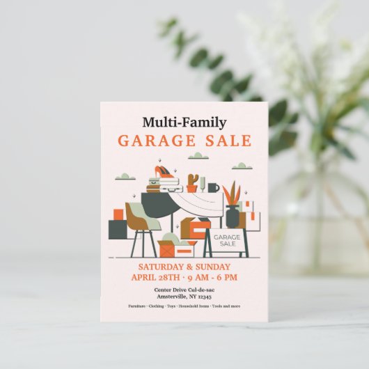 Garage Postkarte (Stehend Vorderseite)